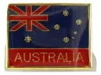 Mini Australian Flat Hat Pin - Red/Blue
