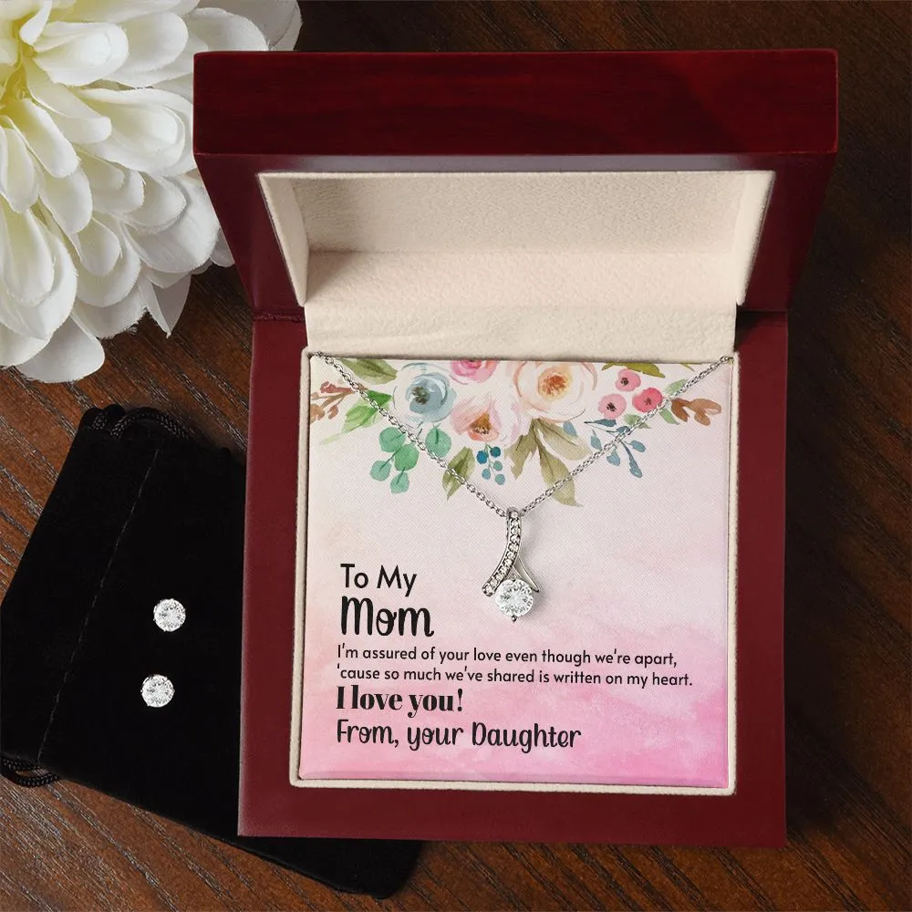 Mom - I'm assured of your love 2 To My Mother -  Alluring Beauty Necklace and Cubic Zirconia Earring Set - Best Mother's Day Gift in 2023