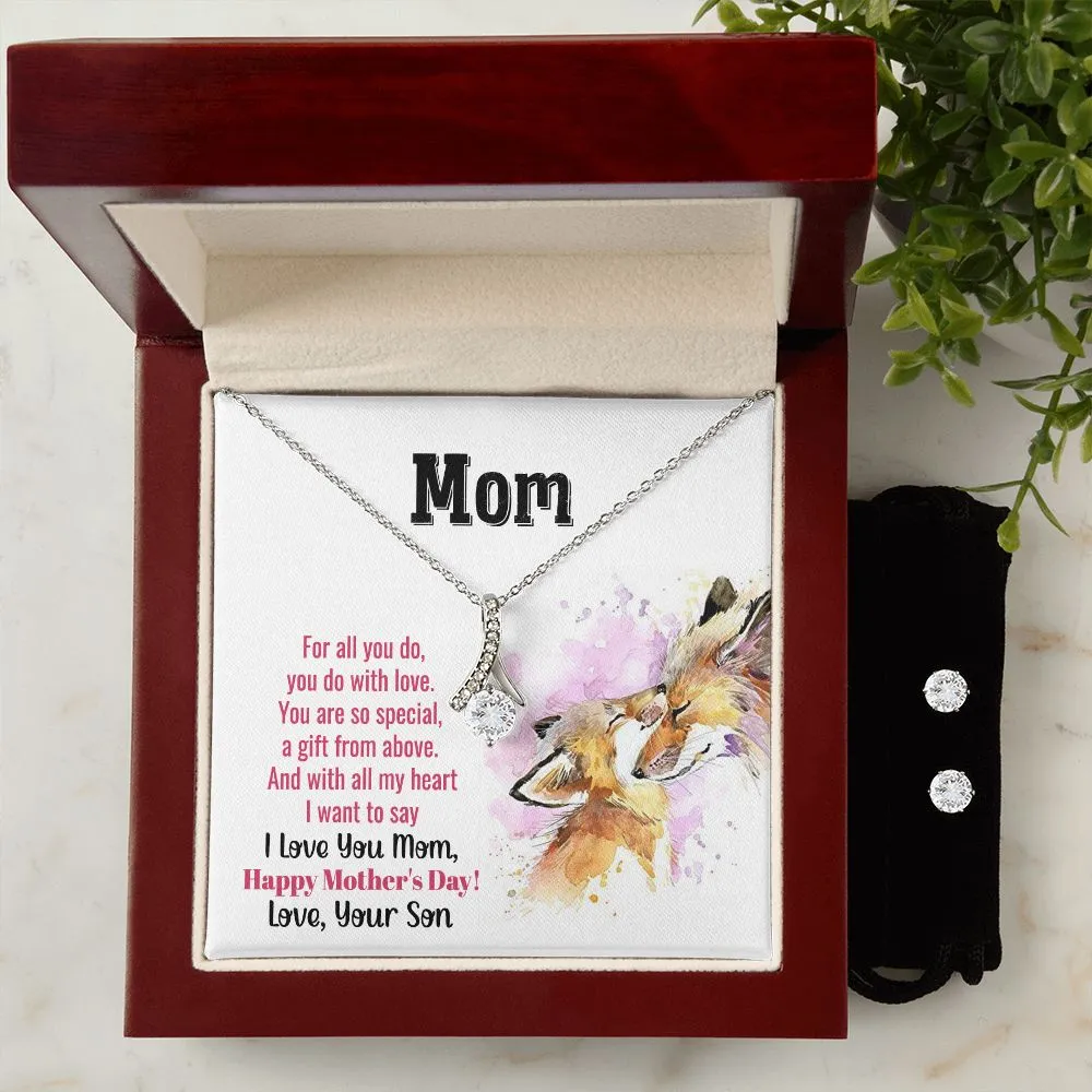 mom you are so special 1 To My Mother -  Alluring Beauty Necklace and Cubic Zirconia Earring Set - Best Mother's Day Gift in 2023