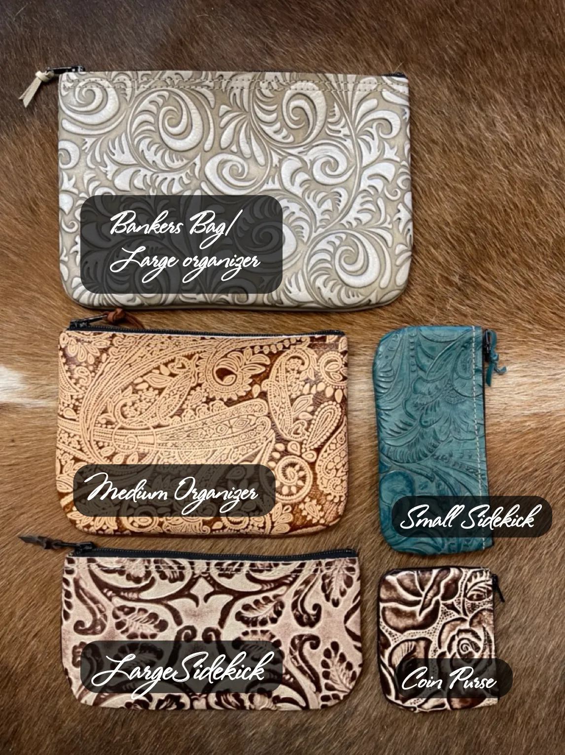 Mystery Large Purse Organizer Cowhide