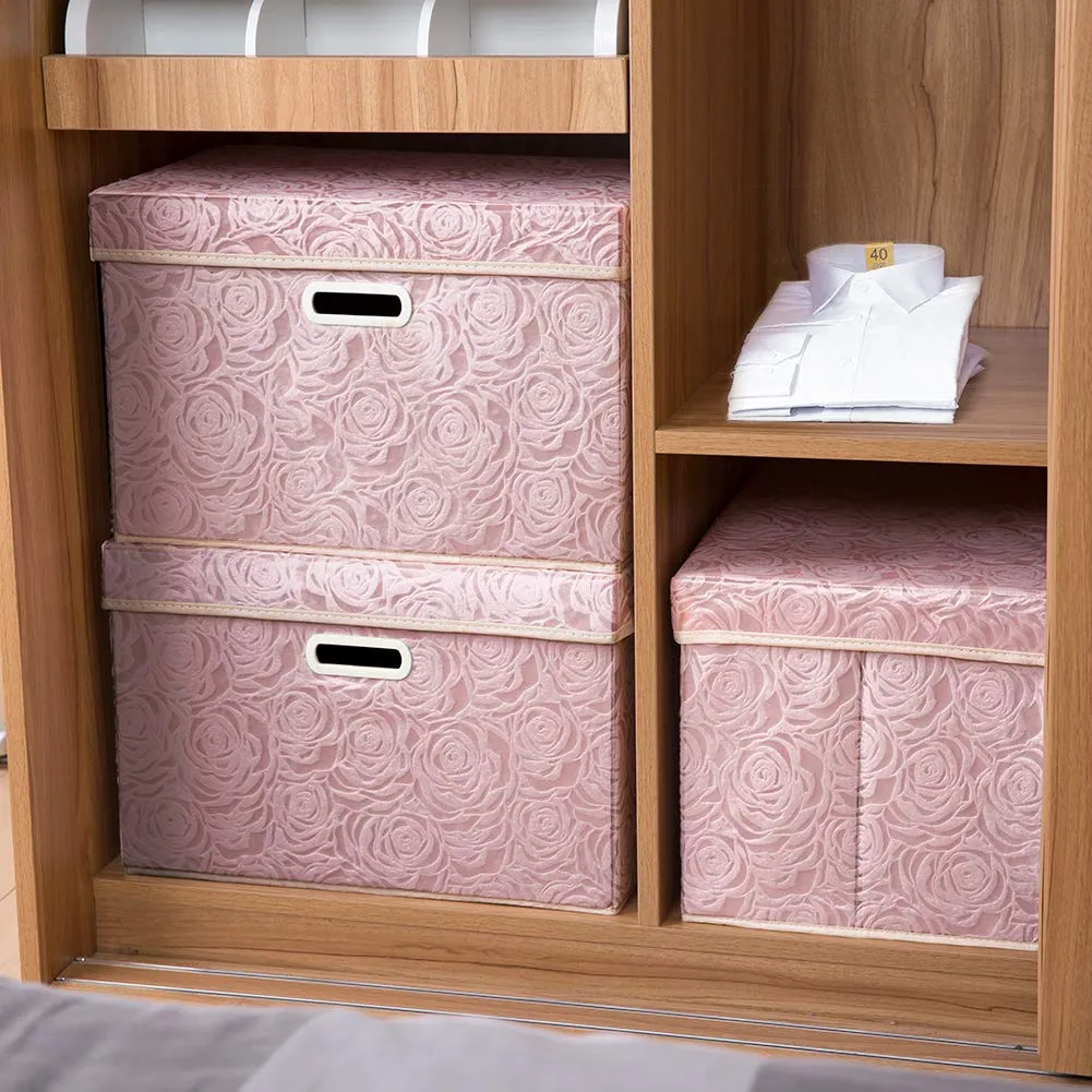 「❉New Year - 20% Off」Large Collapsible Storage Bin with Lid (17.7'' X 11.8'' X 11.8'')