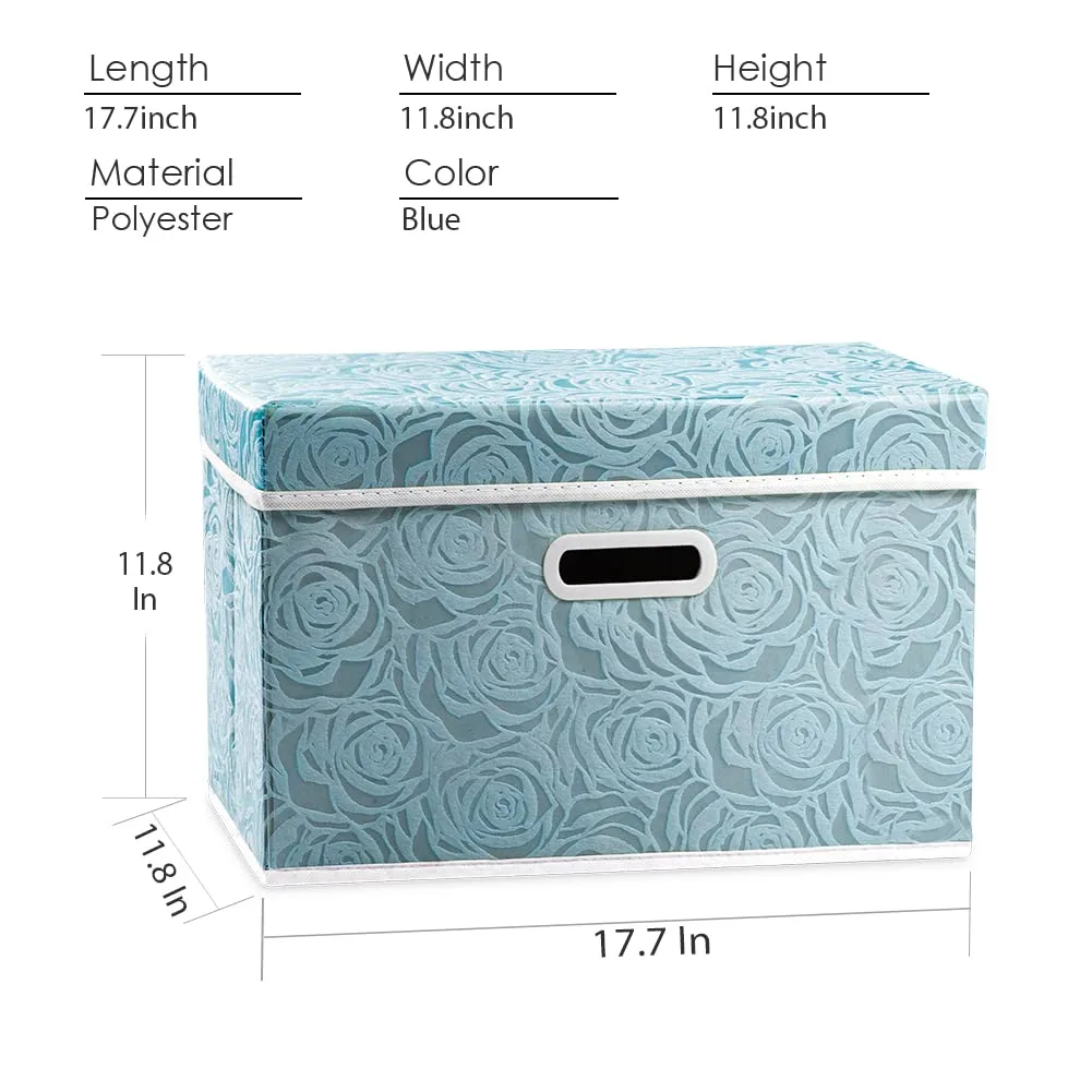 「❉New Year - 20% Off」Large Collapsible Storage Bin with Lid (17.7'' X 11.8'' X 11.8'')