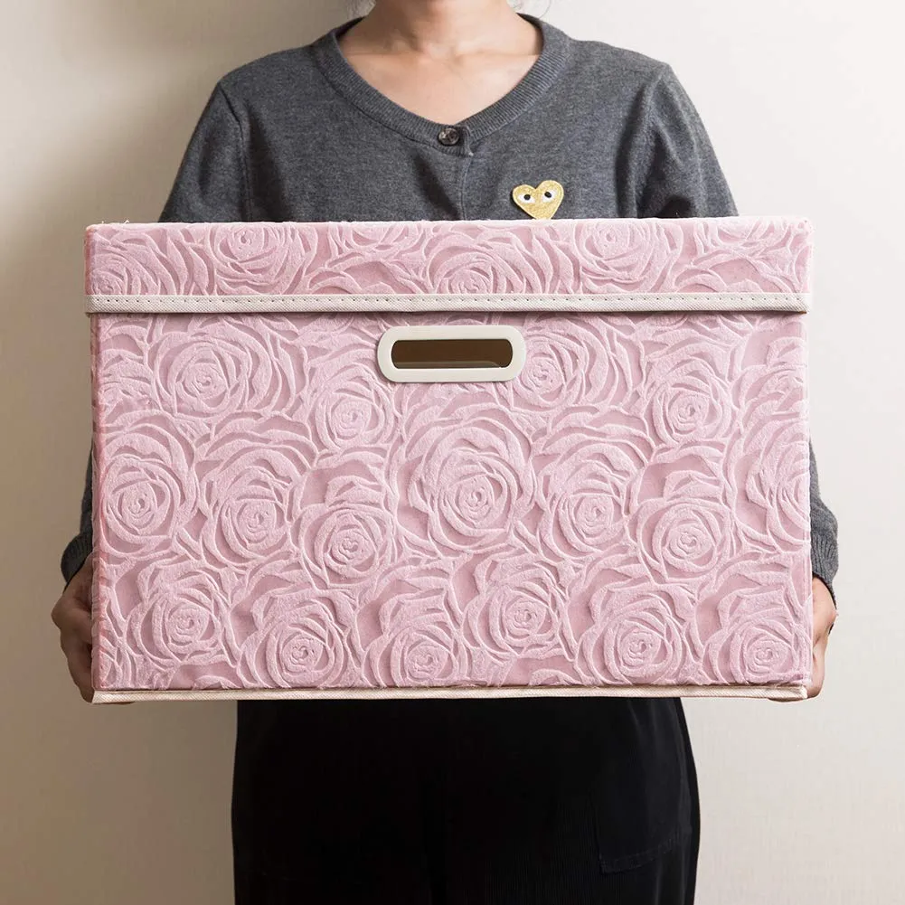 「❉New Year - 20% Off」Large Collapsible Storage Bin with Lid (17.7'' X 11.8'' X 11.8'')