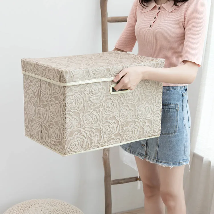 「❉New Year - 20% Off」Large Collapsible Storage Bin with Lid (17.7'' X 11.8'' X 11.8'')