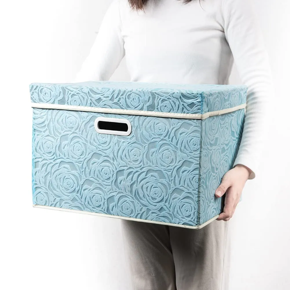 「❉New Year - 20% Off」Large Collapsible Storage Bin with Lid (17.7'' X 11.8'' X 11.8'')