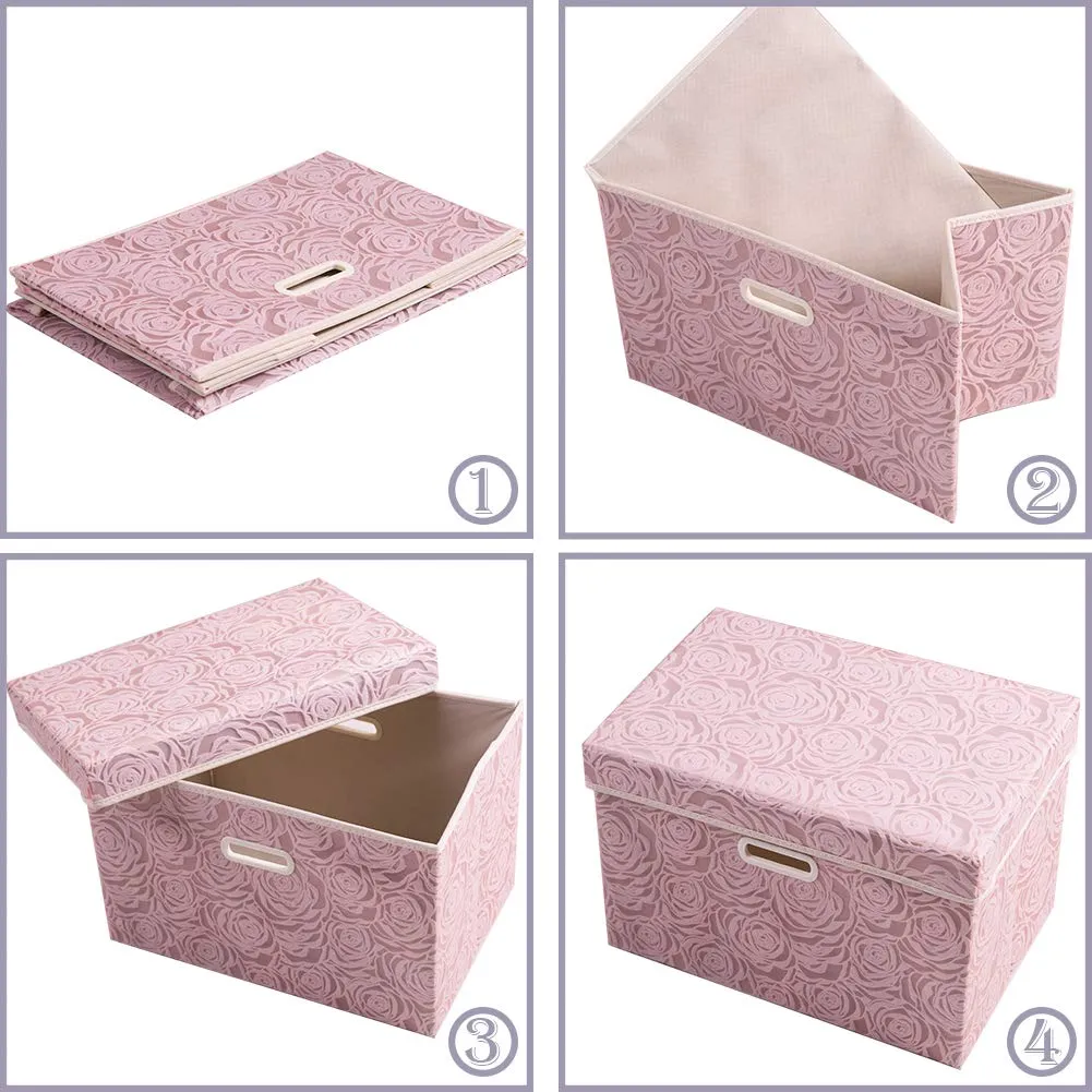 「❉New Year - 20% Off」Large Collapsible Storage Bin with Lid (17.7'' X 11.8'' X 11.8'')