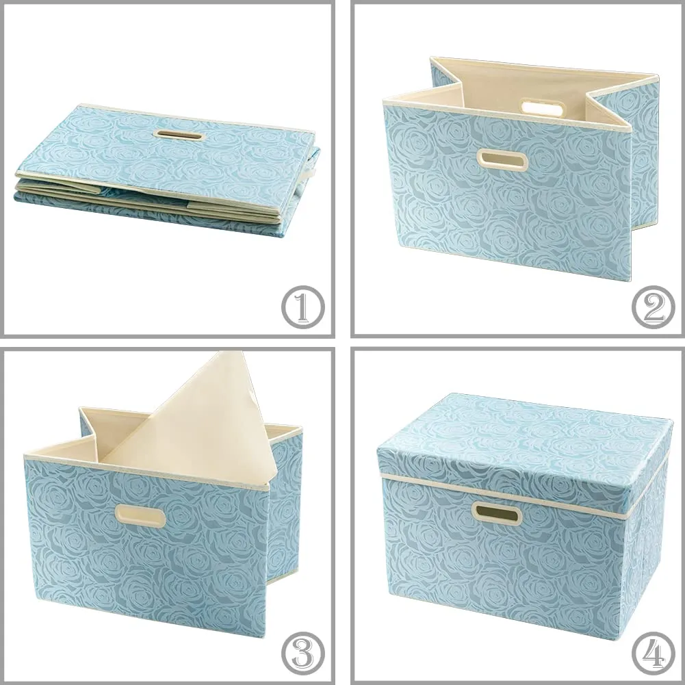 「❉New Year - 20% Off」Large Collapsible Storage Bin with Lid (17.7'' X 11.8'' X 11.8'')