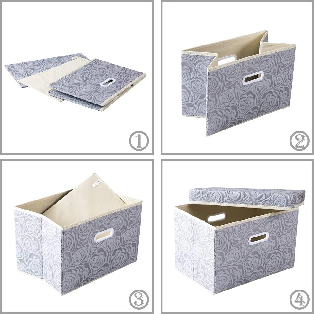 「❉New Year - 20% Off」Large Collapsible Storage Bin with Lid (17.7'' X 11.8'' X 11.8'')