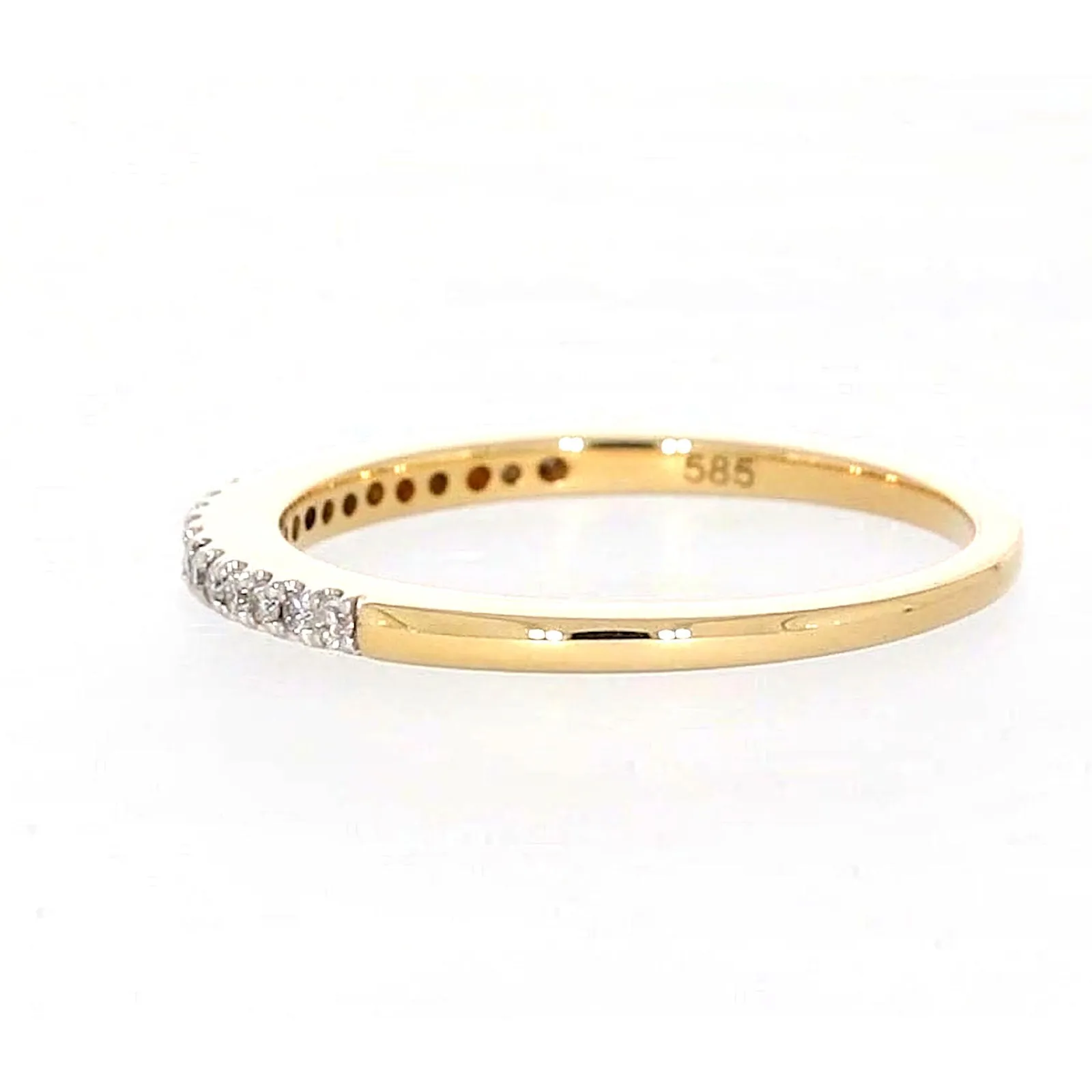 New York 14ct Yellow Gold Round Brilliant Cut 0.15 CARAT tw of Diamonds Ring