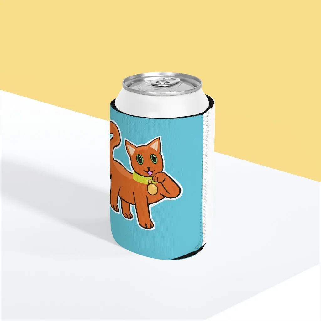 Orange Kitty Can Cooler Sleeve