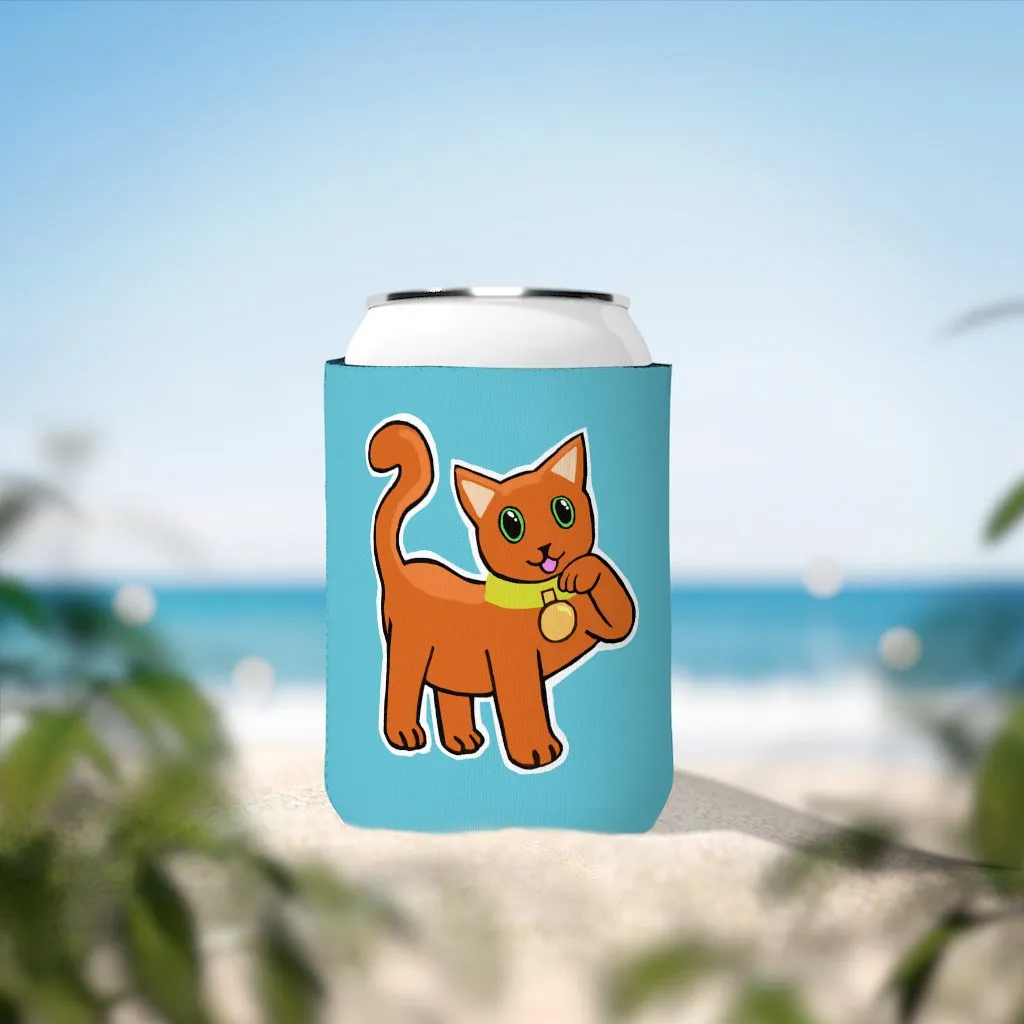 Orange Kitty Can Cooler Sleeve