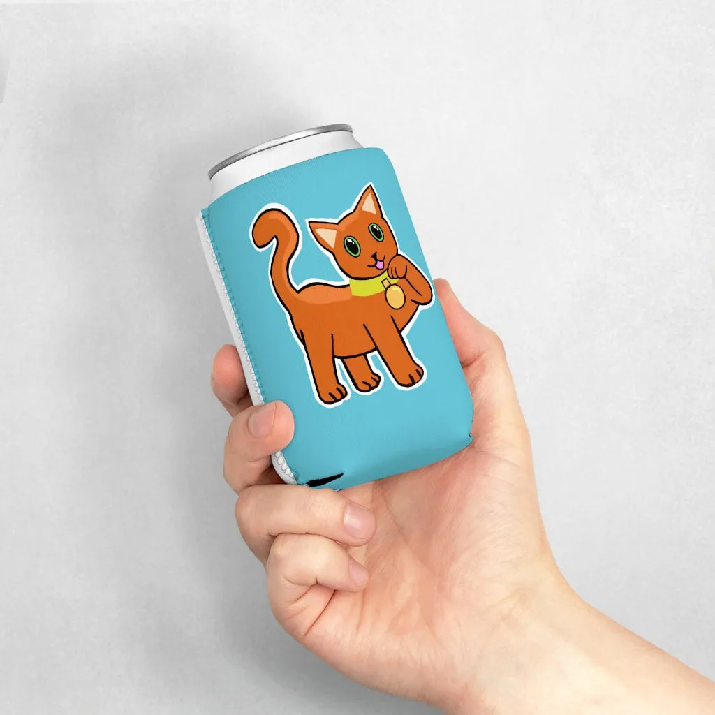 Orange Kitty Can Cooler Sleeve