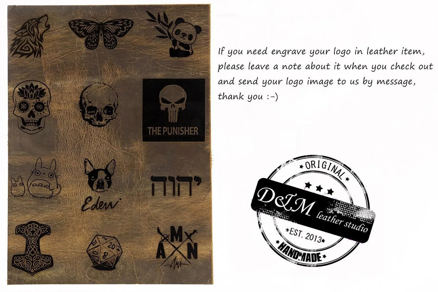 Personalized distressed leather cover for minimalism art notebook