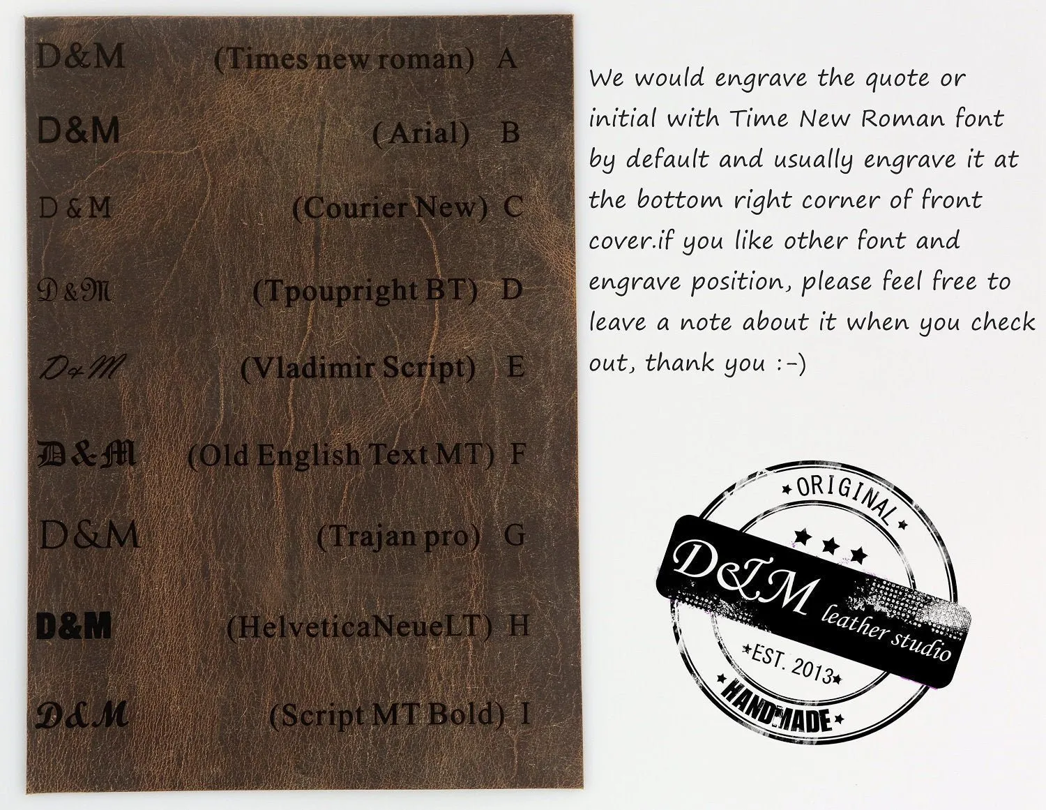 Personalized distressed leather cover for minimalism art notebook