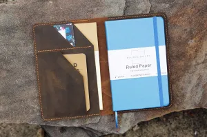 Personalized distressed leather cover for minimalism art notebook