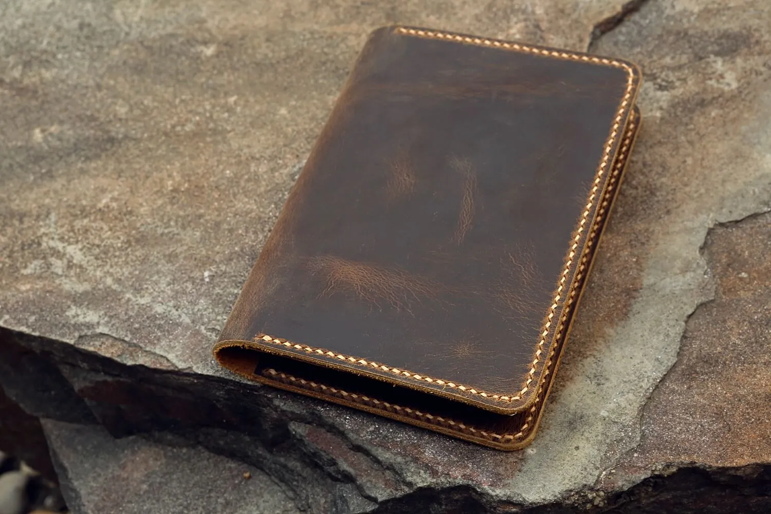 Personalized distressed leather hobonichi techo cover A5 A6