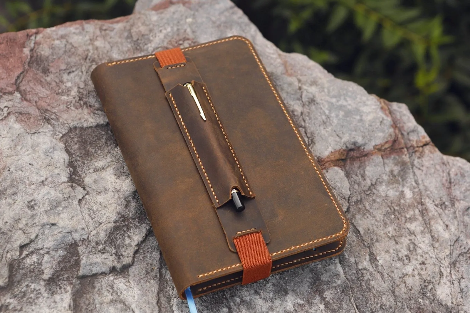 Personalized leather cover for Panda Planner