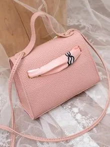 Pink Scarf Detail Satchel Bag