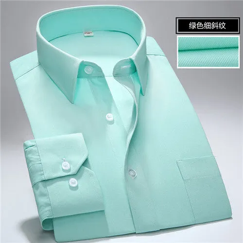 Plus Size Solid Long Sleeve Shirt #G26XX