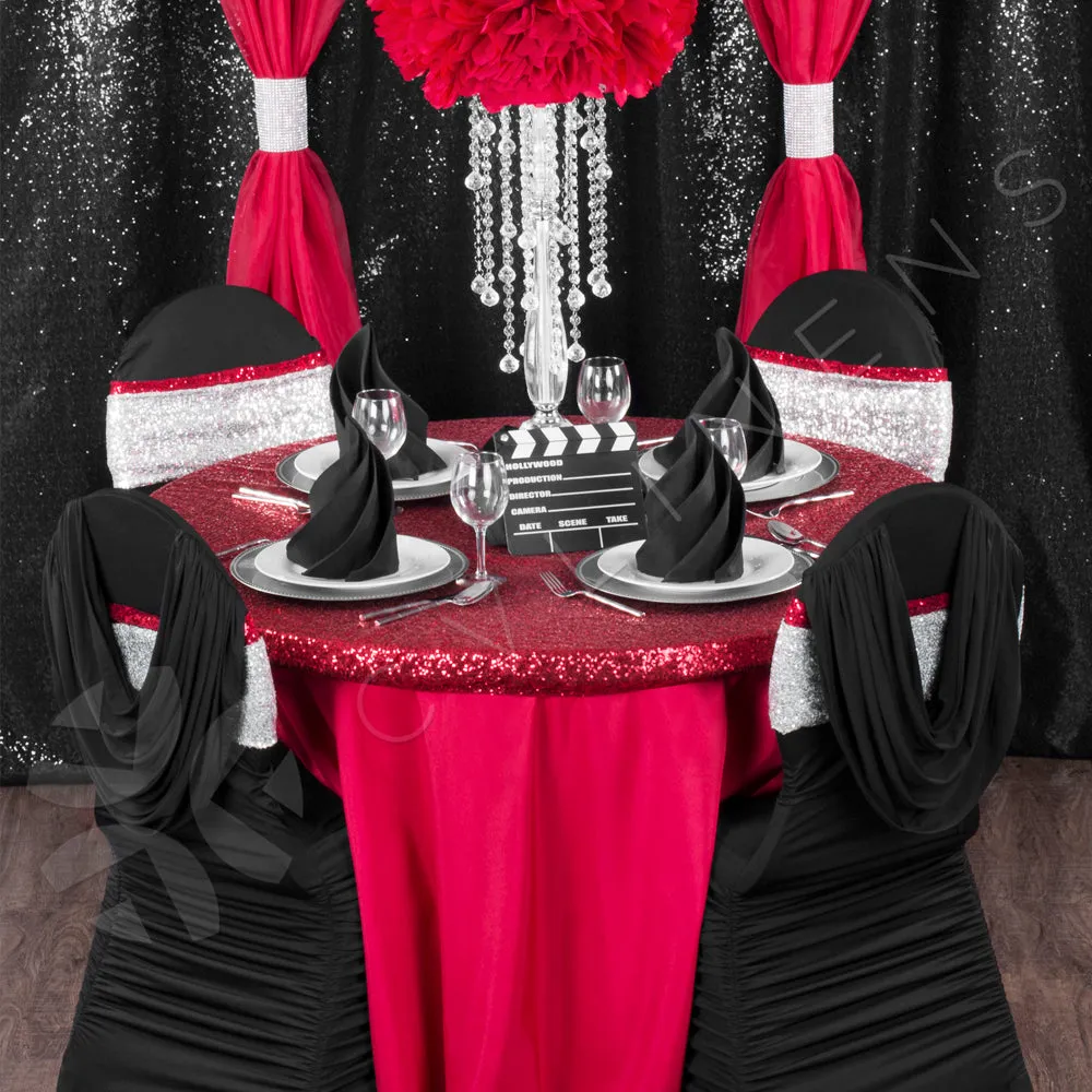 Polyester 120" Round Tablecloth - Red