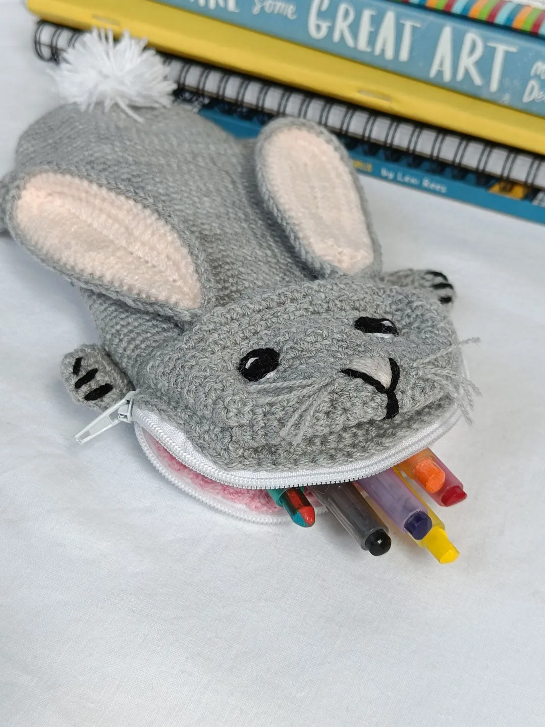 Rabbit Crochet Pencil Case