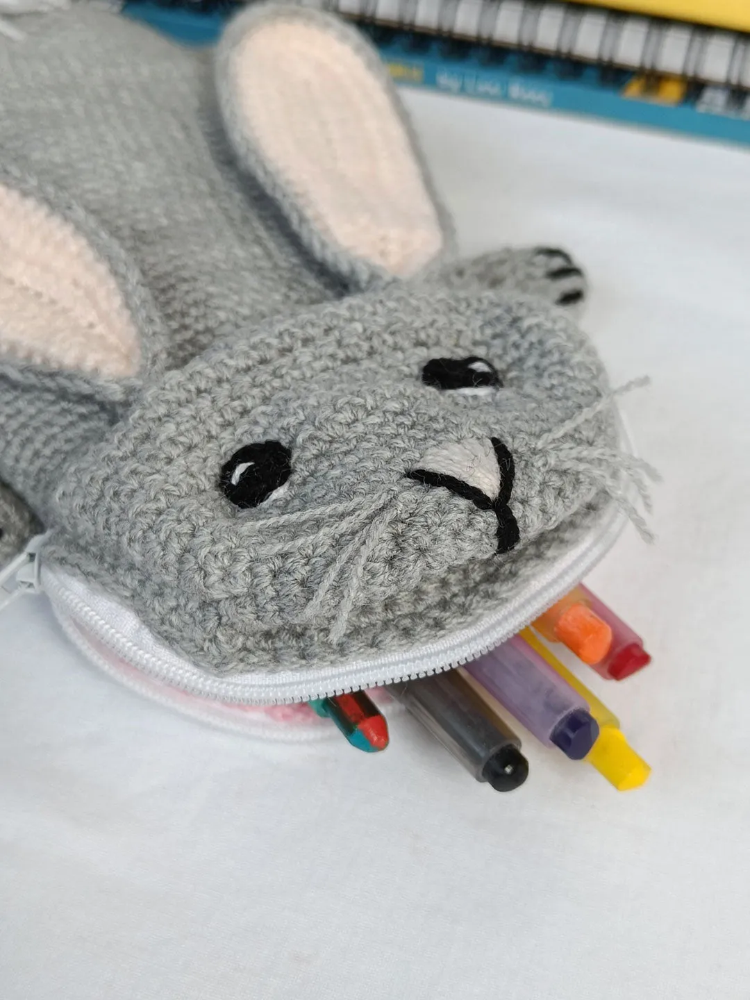 Rabbit Crochet Pencil Case
