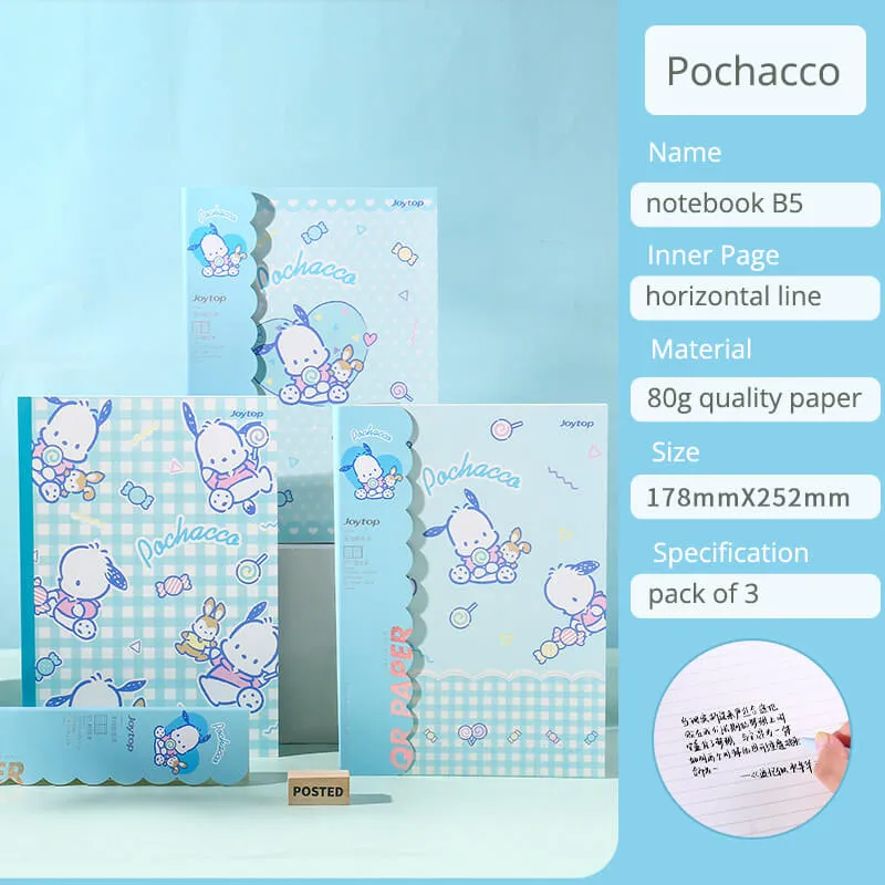 Sanrio Print B5 Notebooks Pack of 3