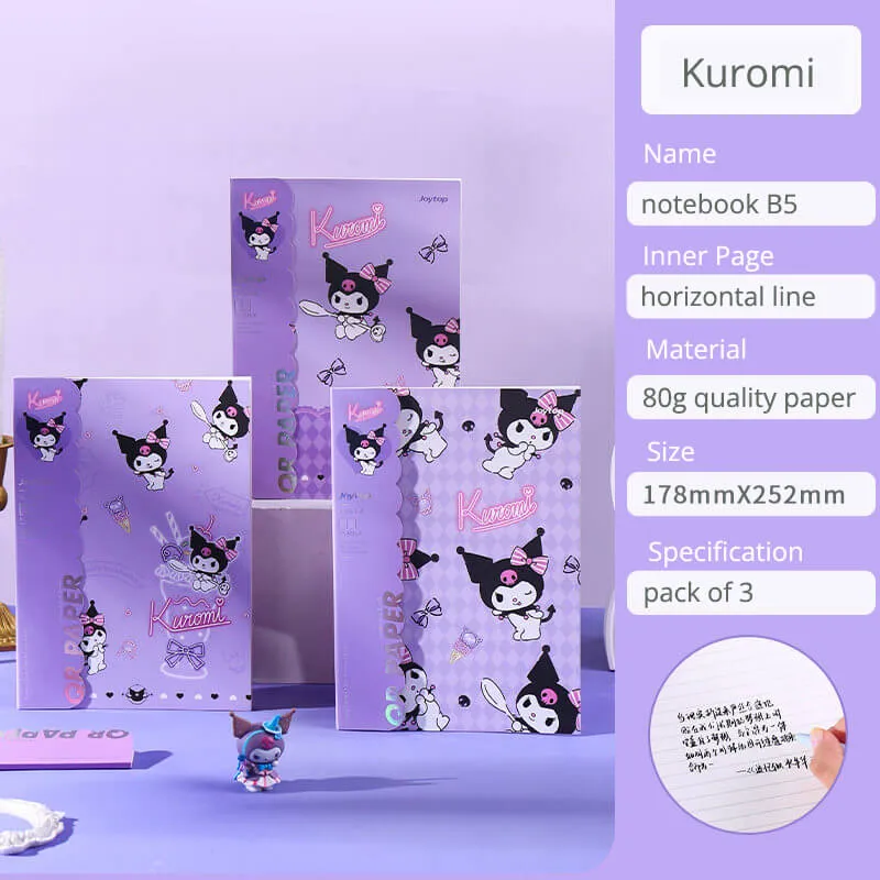 Sanrio Print B5 Notebooks Pack of 3