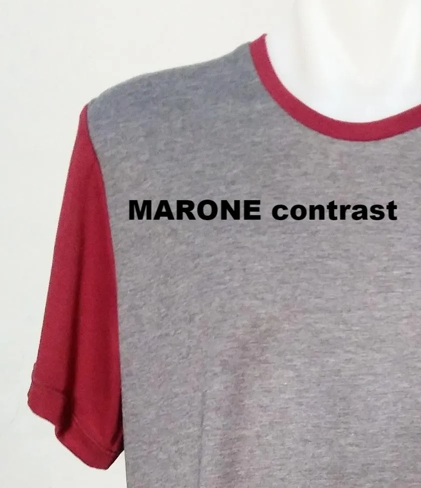 Sleep Tee - Short  Sleeves - CHARCOAL with CONTRAST SLEEVES