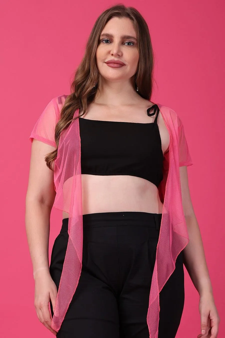 Solid Polyester Shrug