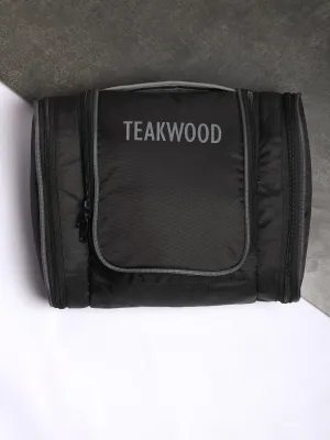 Teakwood Polyester Toiletry Kit Bag Black