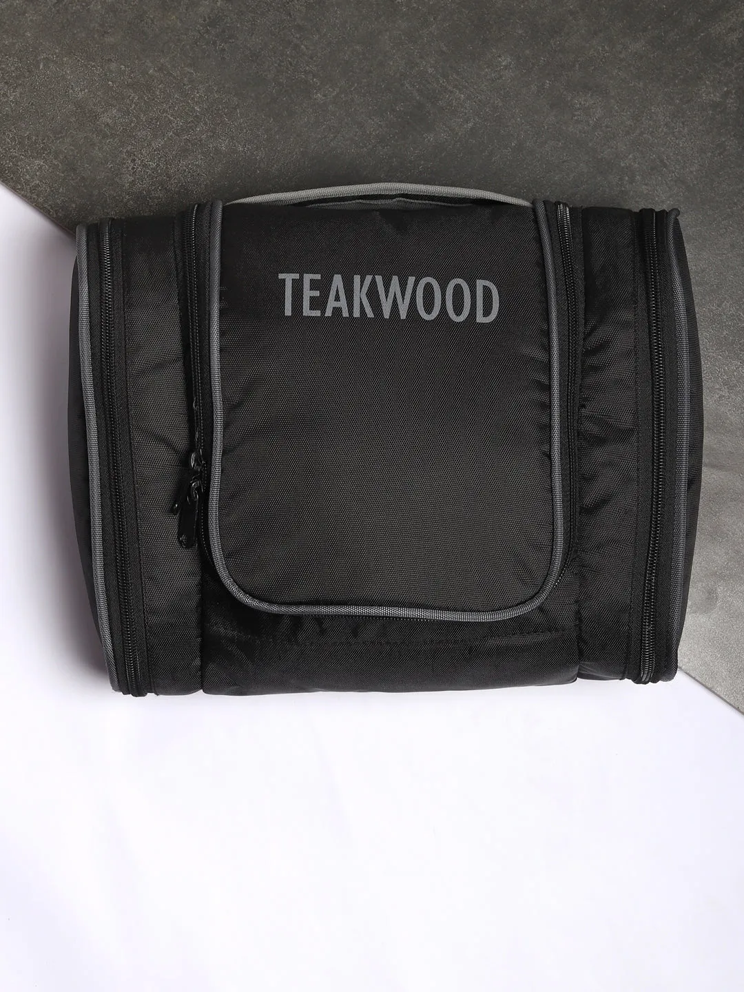 Teakwood Polyester Toiletry Kit Bag Black
