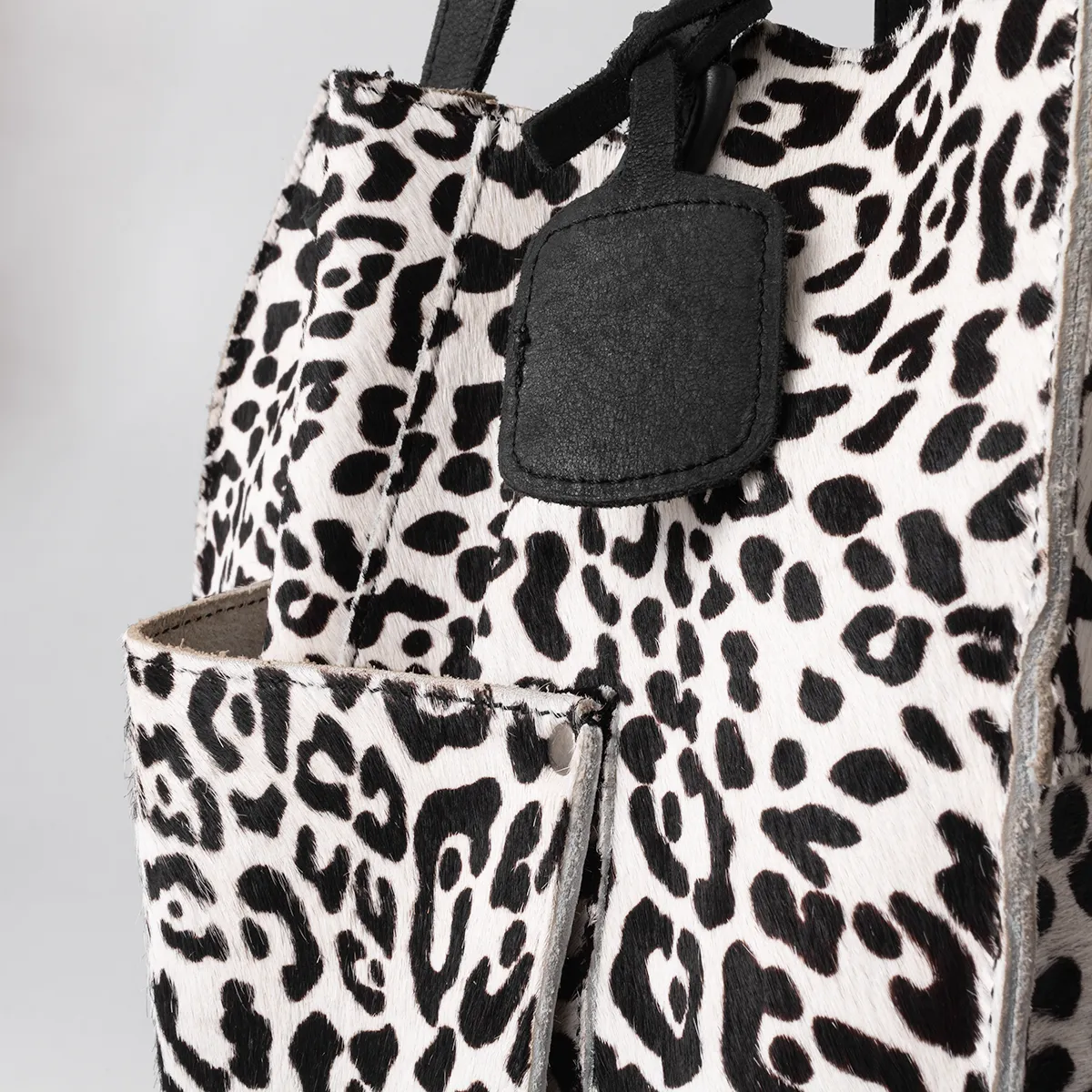 Tote Handbag with Designer Faux Fur Leather