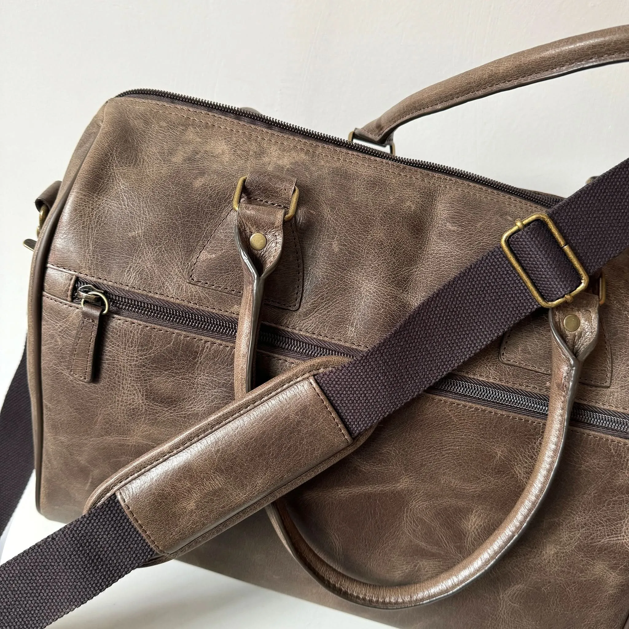 Weekender Bag for Men, Crazy Horse Travel Leather Bag