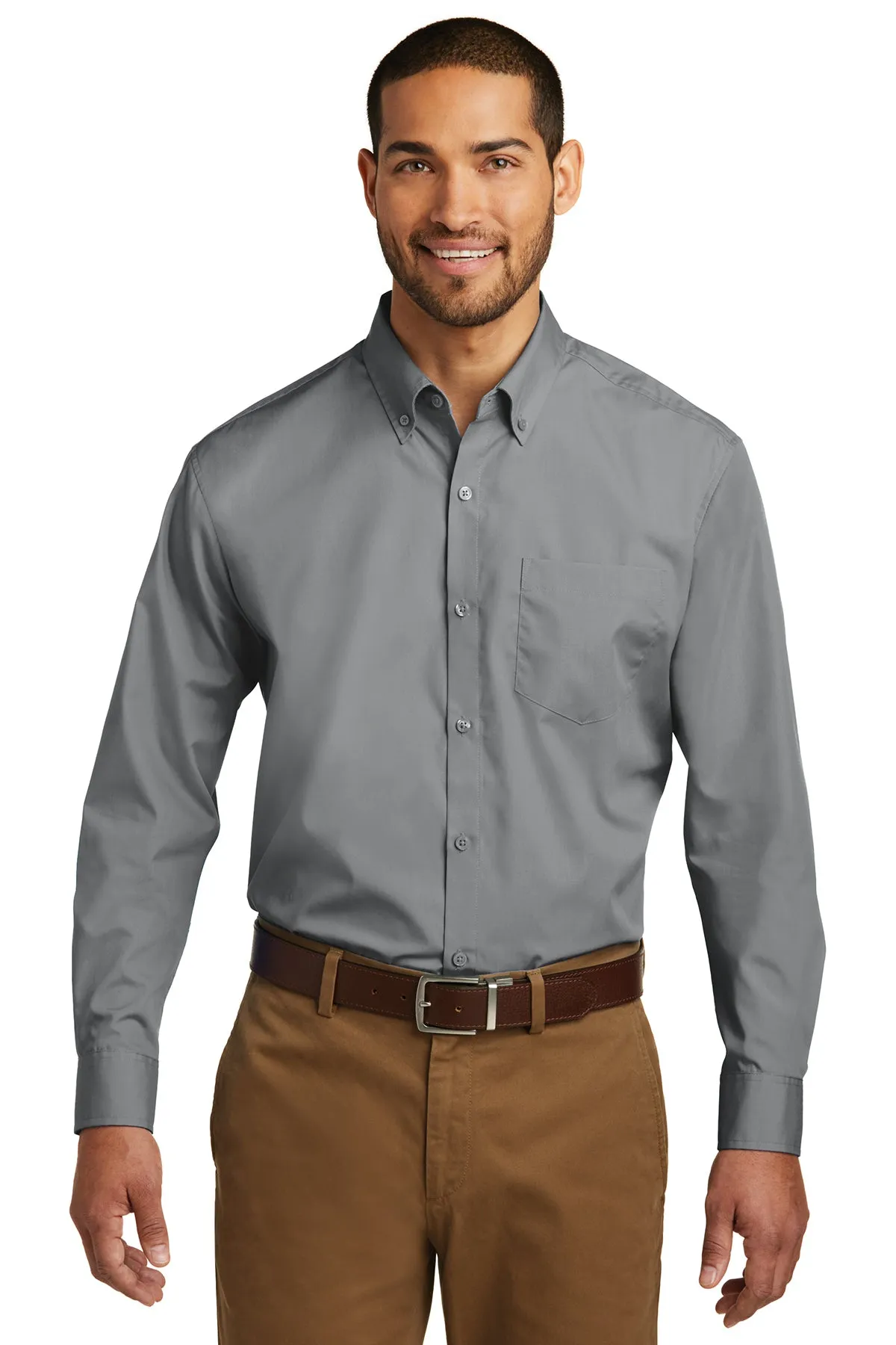 Whippersnapper - Port Authority® Long Sleeve Carefree Poplin Shirt (W100)