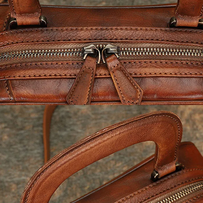 Womens Designer Leather Handbags Small Brown Crossbody Purse for Women