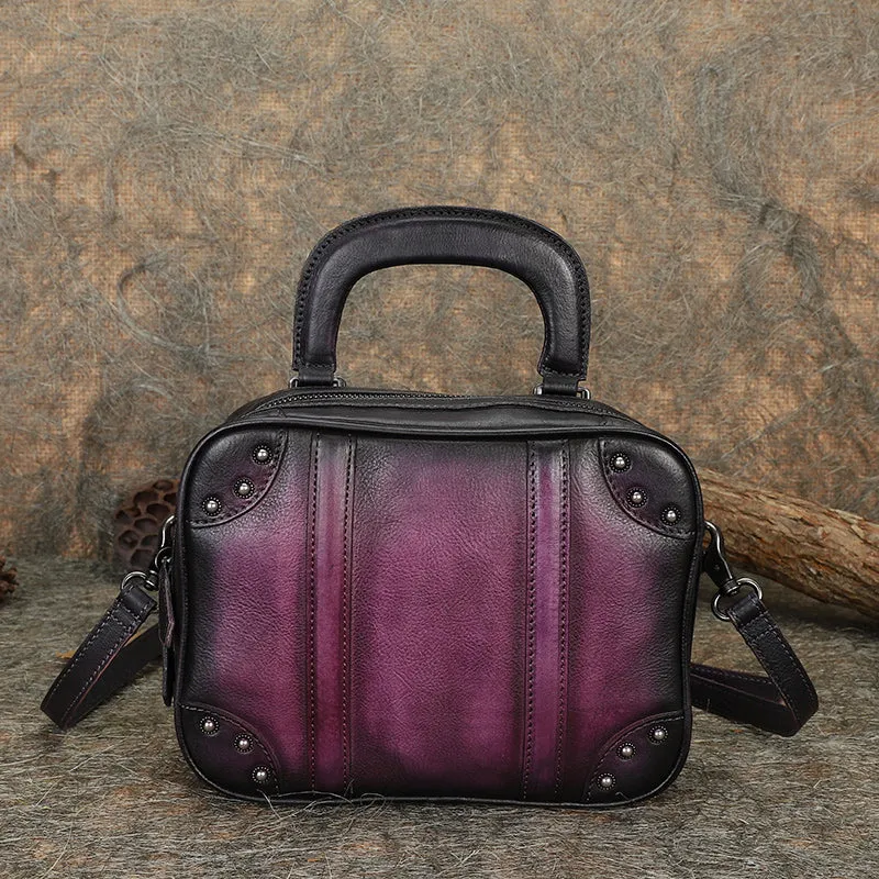 Womens Designer Leather Handbags Small Brown Crossbody Purse for Women