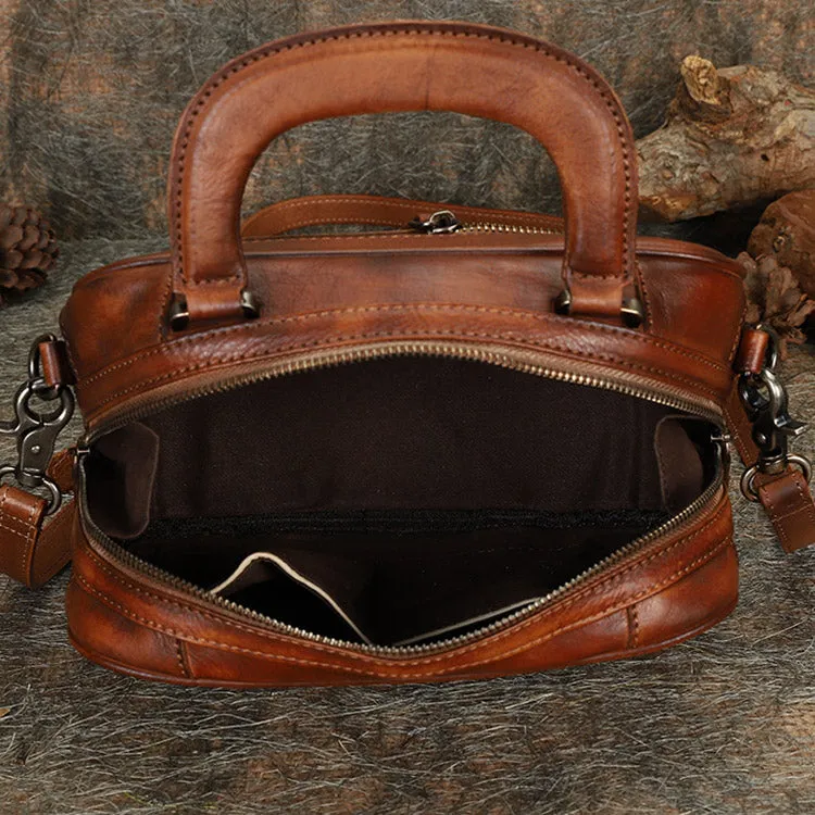 Womens Designer Leather Handbags Small Brown Crossbody Purse for Women
