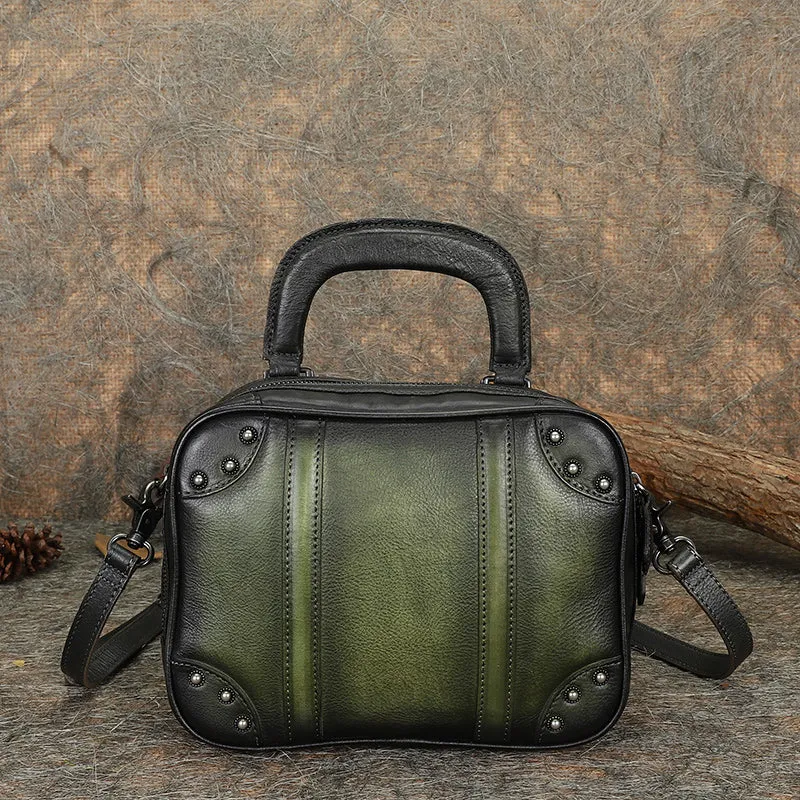 Womens Designer Leather Handbags Small Brown Crossbody Purse for Women