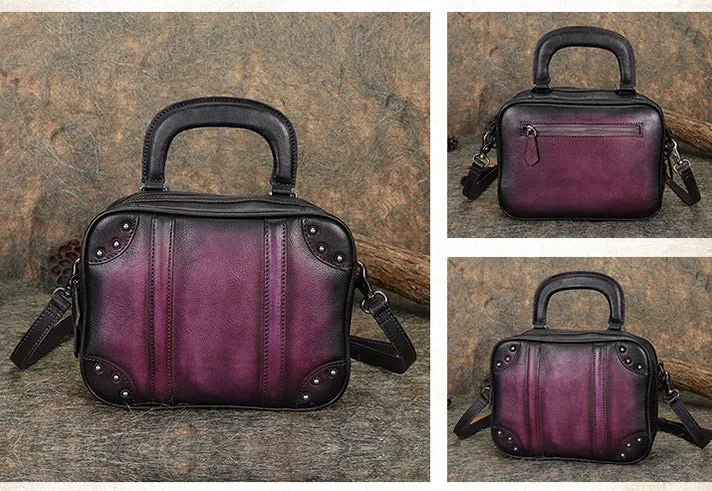 Womens Designer Leather Handbags Small Brown Crossbody Purse for Women