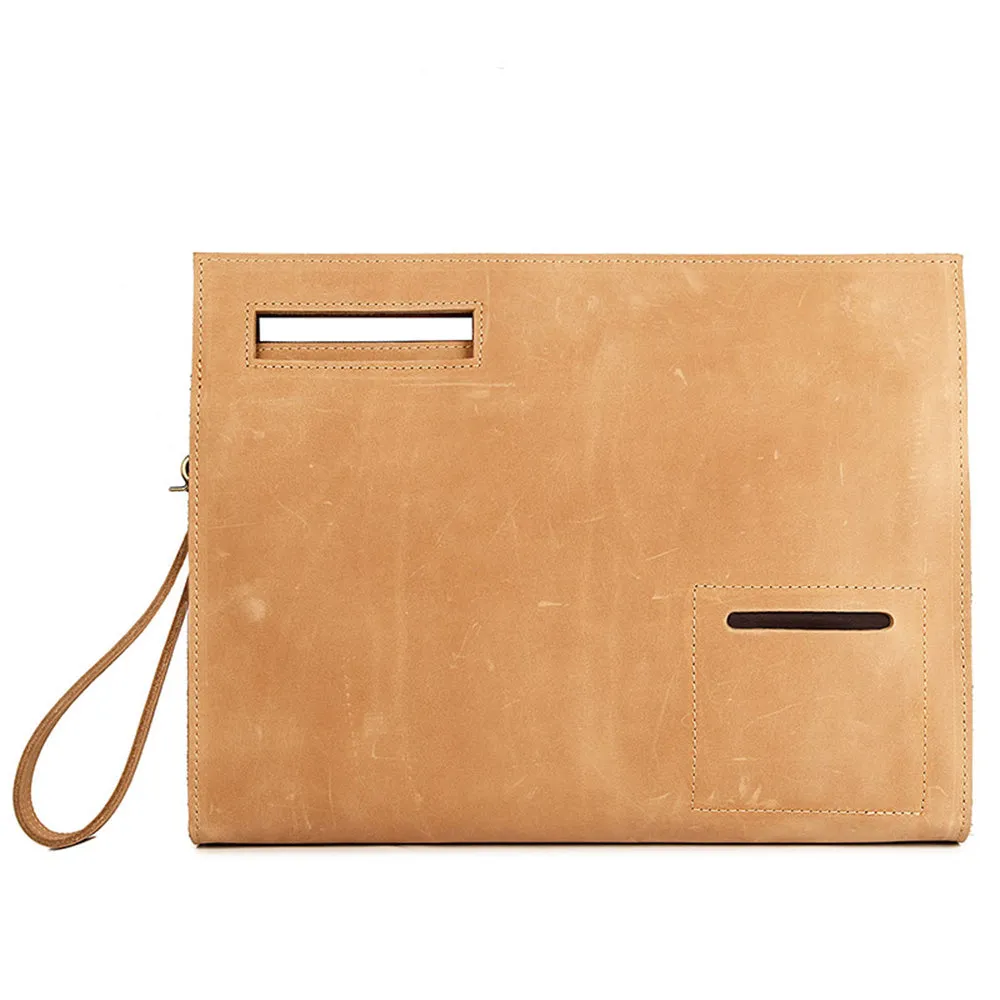 YAAGLE Men's Crazy Horse Leather Business Document Bag YGA0011