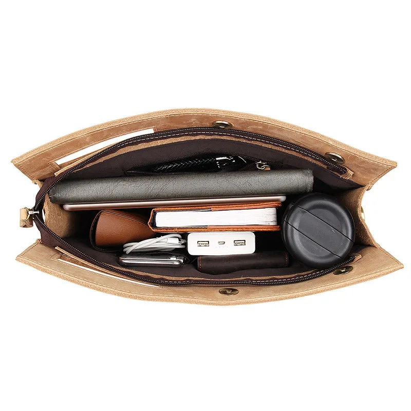 YAAGLE Men's Crazy Horse Leather Business Document Bag YGA0011