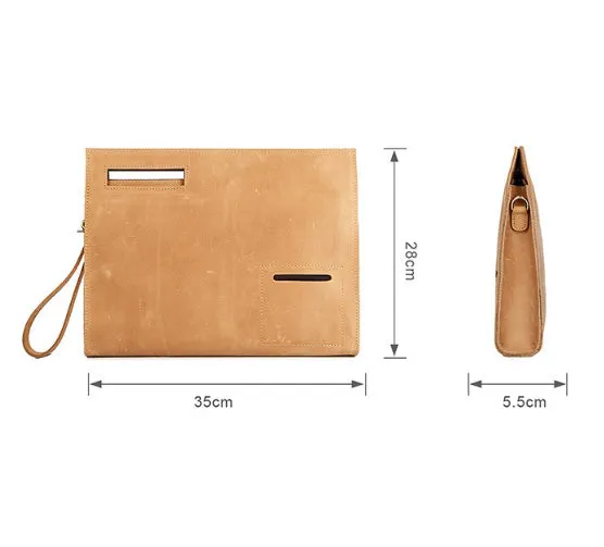 YAAGLE Men's Crazy Horse Leather Business Document Bag YGA0011