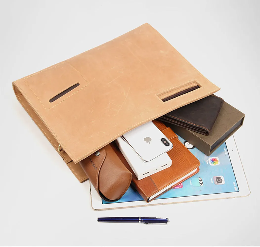 YAAGLE Men's Crazy Horse Leather Business Document Bag YGA0011
